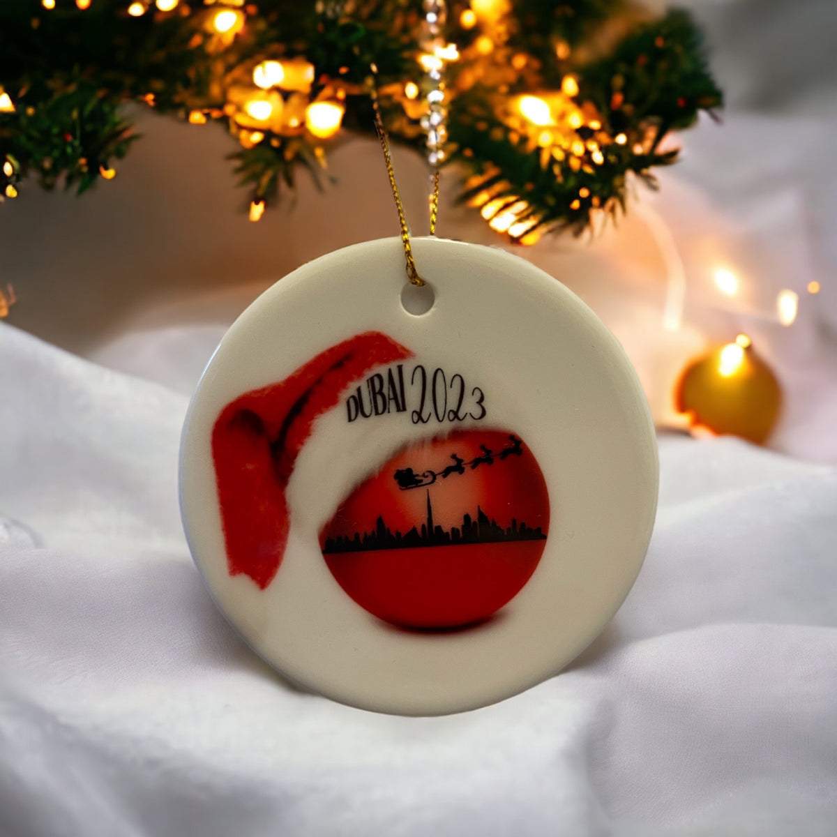 Ceramic Christmas Ornament Dubai Skyline Gift Chicken