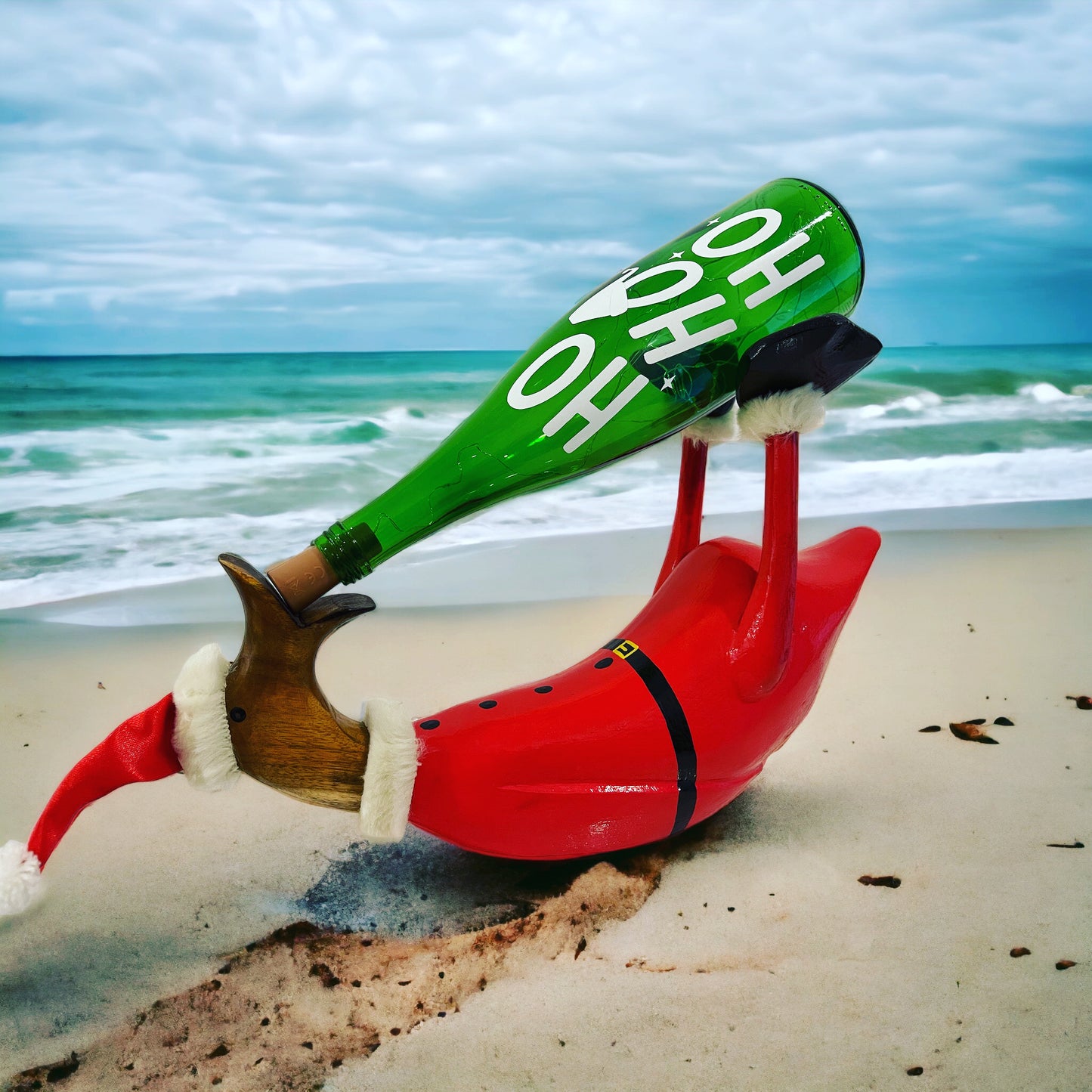 Santa Duck Bottle Holder Large