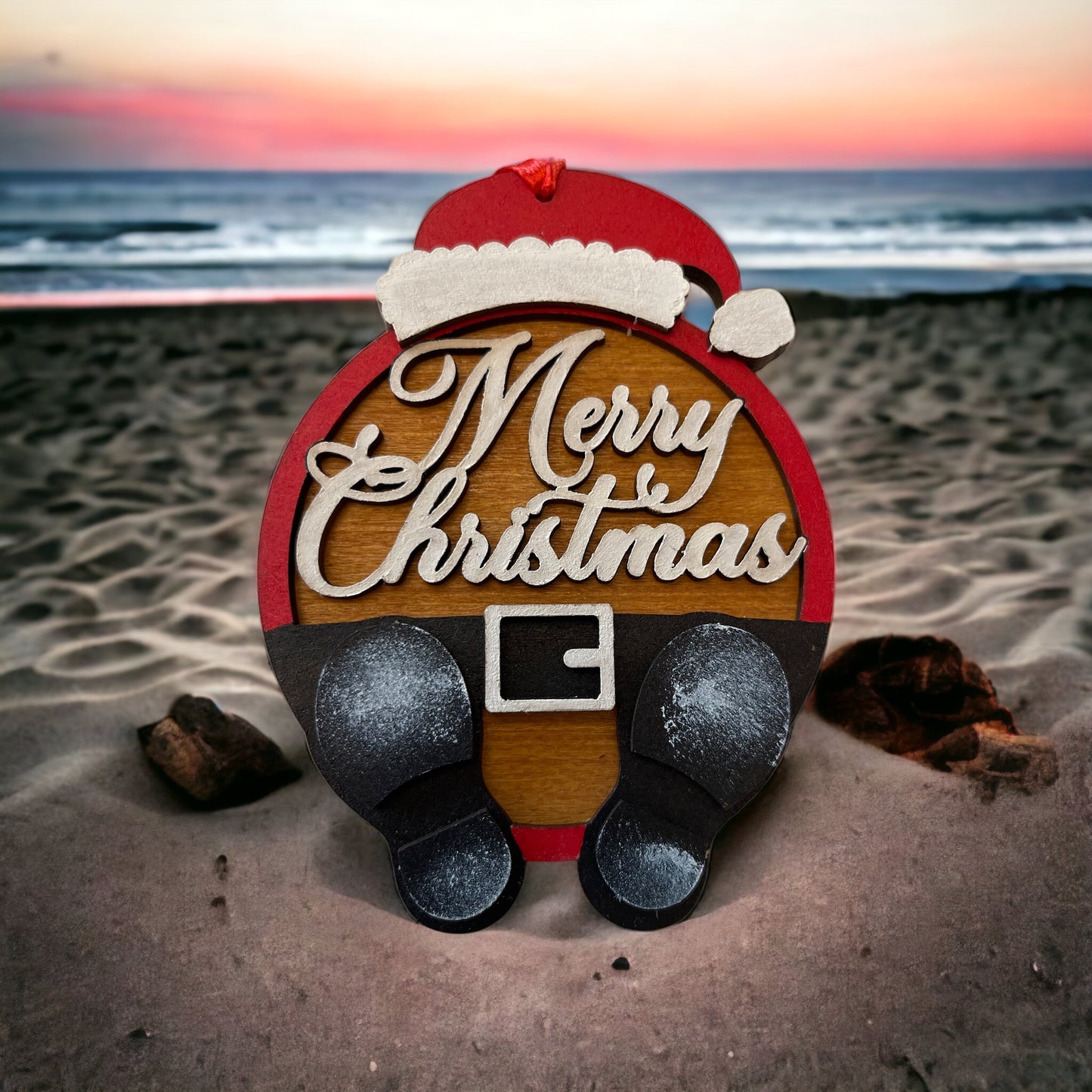 Merry Christmas Wooden Tree Decoration