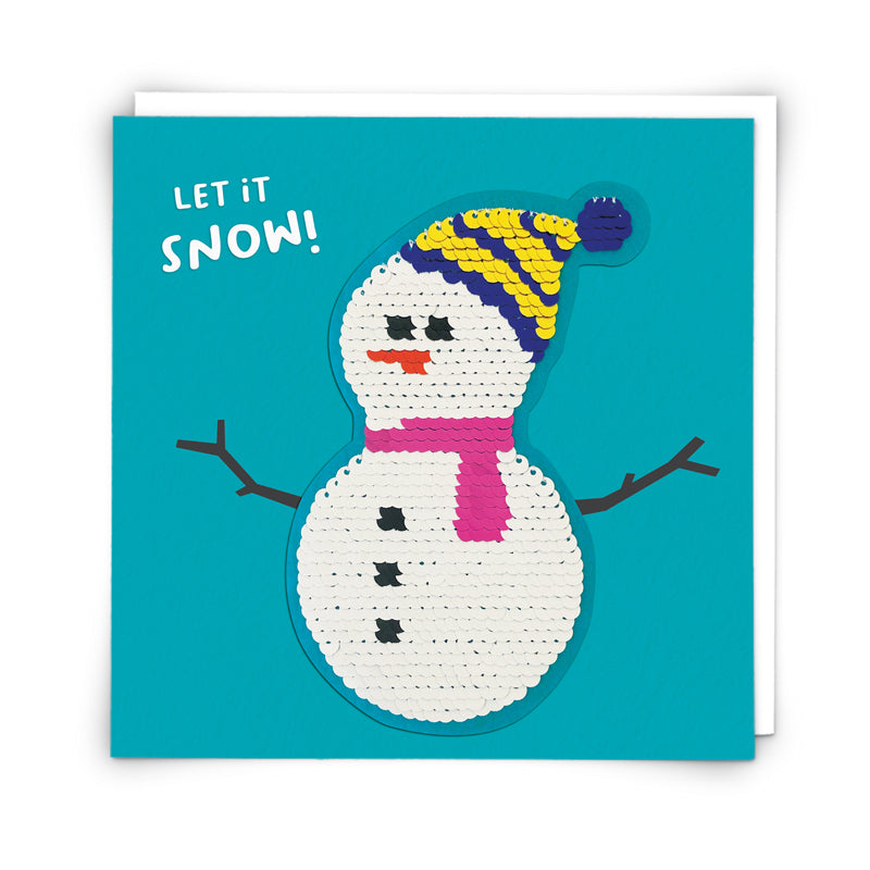 Christmas Card - Let It Snow - Sequins