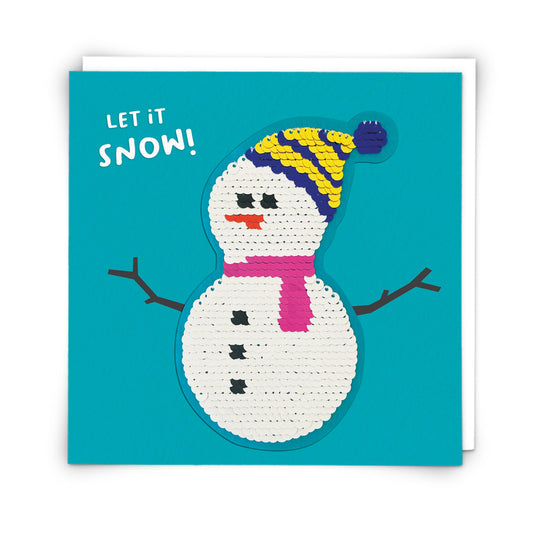 Christmas Card - Let It Snow - Sequins