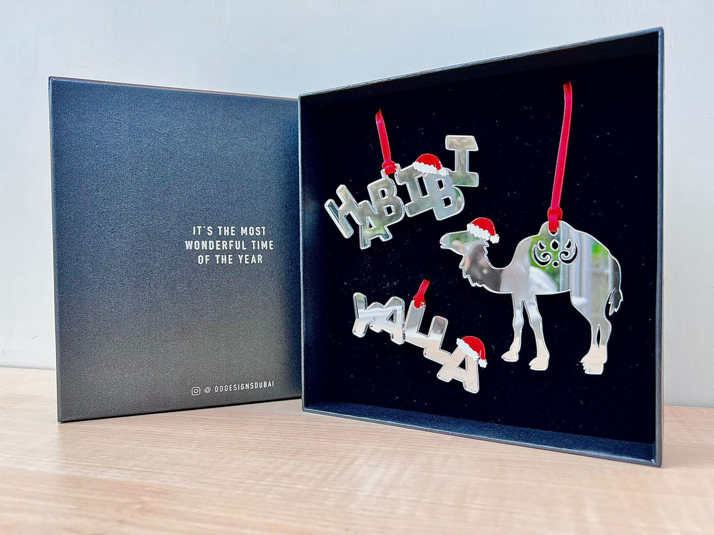 Arabic Words & Camel Acrylic Tree Decoration Box Set