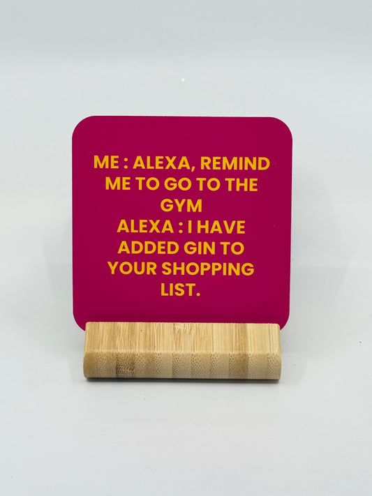 Chuckle Collection Drinks Coasters - Hi Alexa