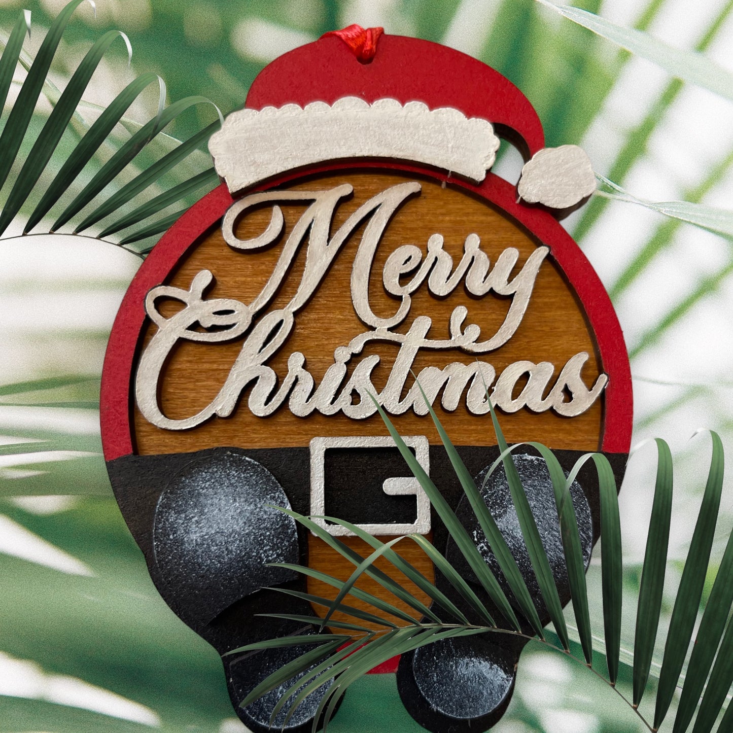 Merry Christmas Wooden Tree Decoration