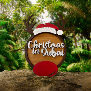 Christmas in Dubai Wooden Tree Decoration