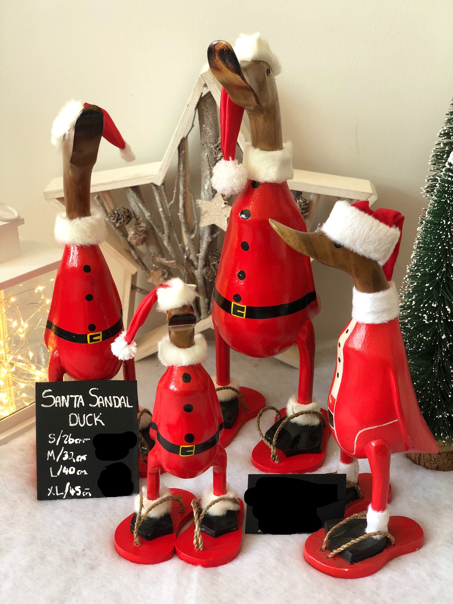Hand Painted Santa Flip Flop Ducks - Individual or Full Set