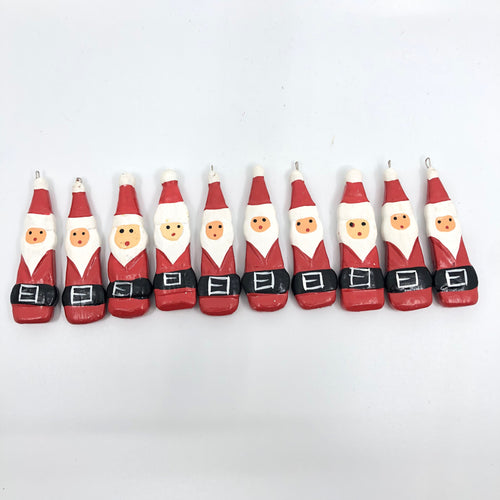 Mini Santa Christmas Tree Decoration - Pack of 10