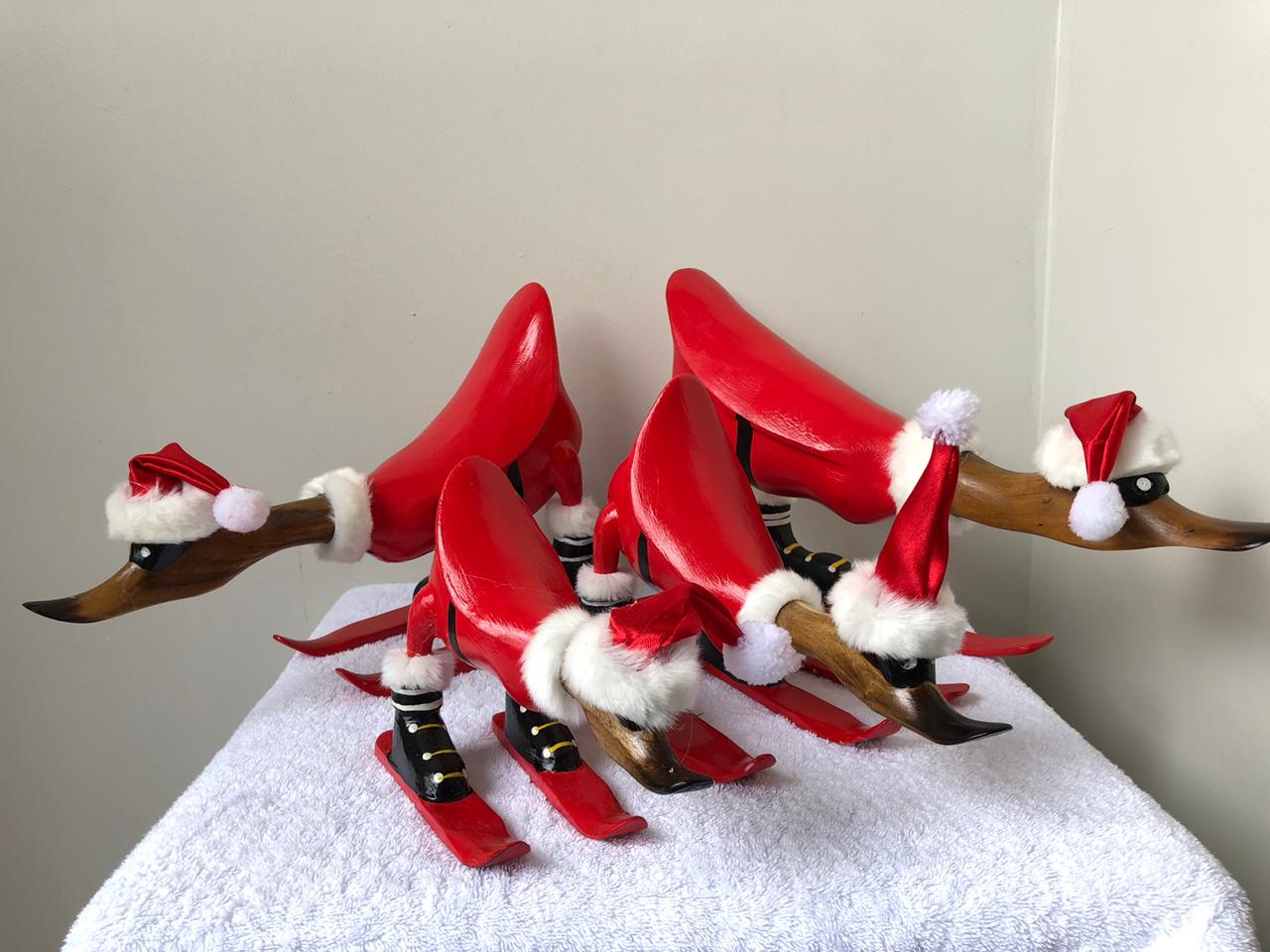 Skiing Santa Duck - Now available in 4 sizes