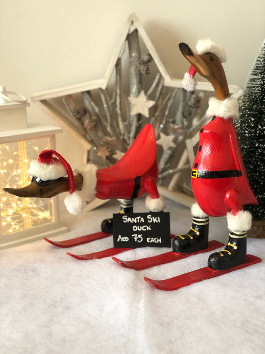 Skiing Santa Duck - Now available in 4 sizes