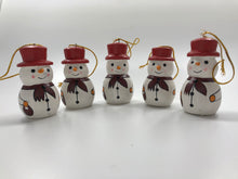 Load image into Gallery viewer, Jolly Snowmen Christmas Tree Decoration - 5 Pack