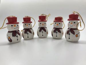 Jolly Snowmen Christmas Tree Decoration - 5 Pack